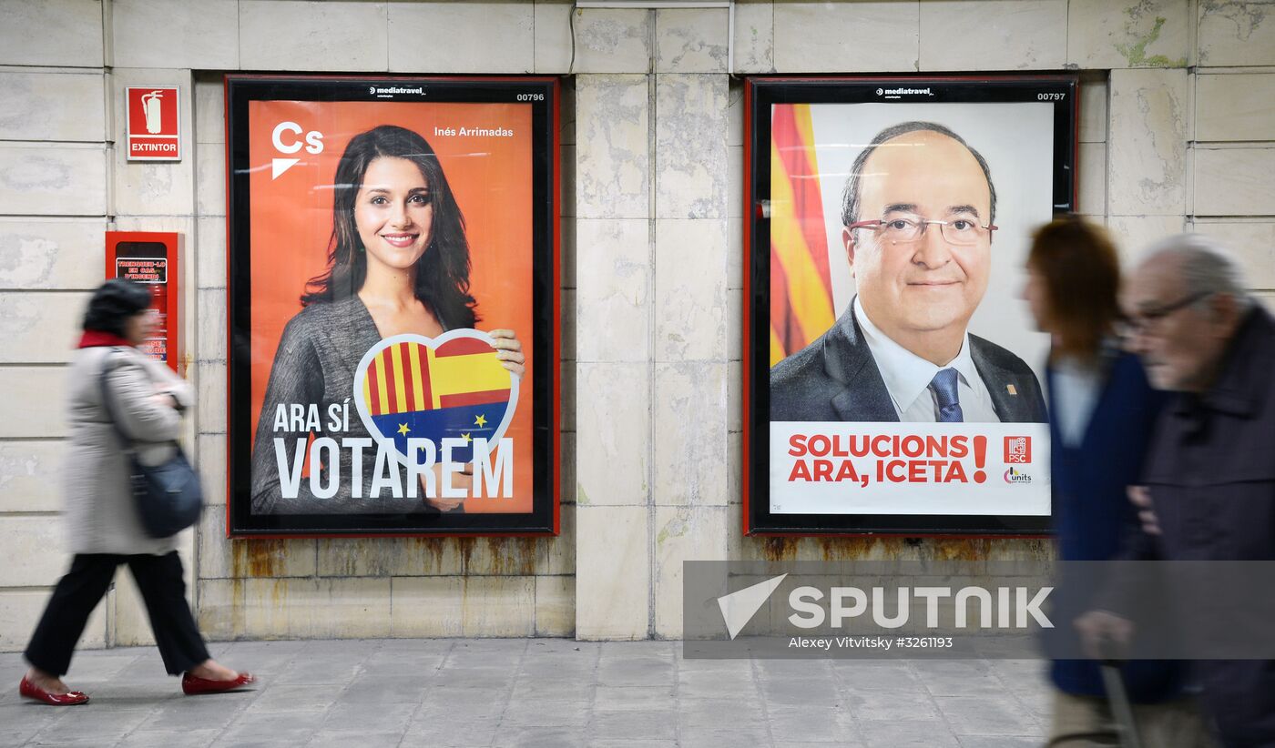 Election campaigning in Catalonia