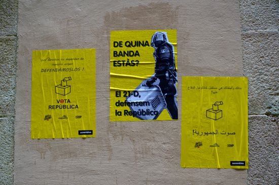 Election campaigning in Catalonia