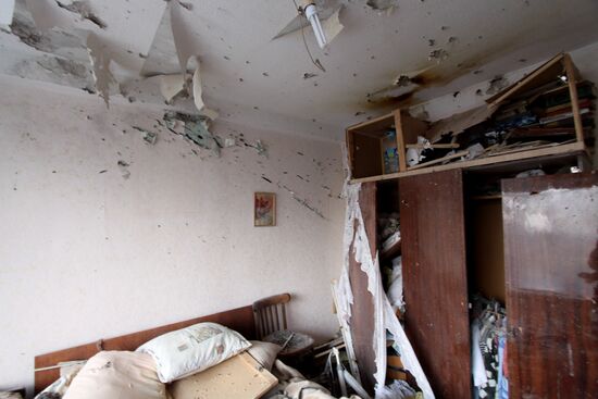 Shelling aftermath in Donetsk Region