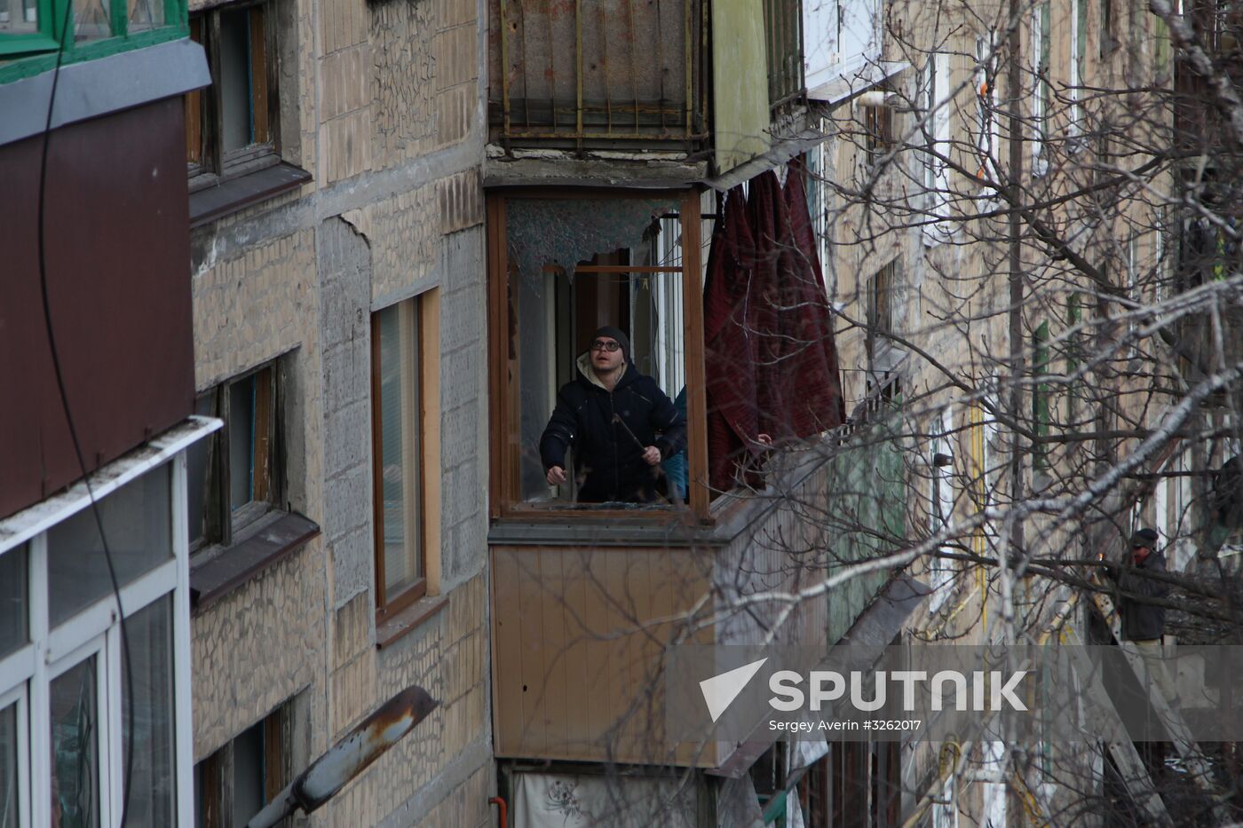 Shelling aftermath in Donetsk Region