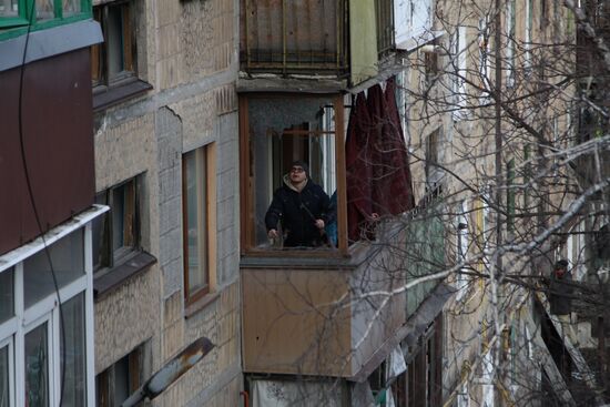 Shelling aftermath in Donetsk Region