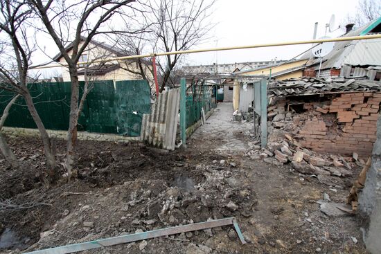 Shelling aftermath in Donetsk Region