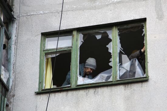 Shelling aftermath in Donetsk Region