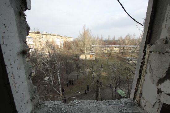 Shelling aftermath in Donetsk Region