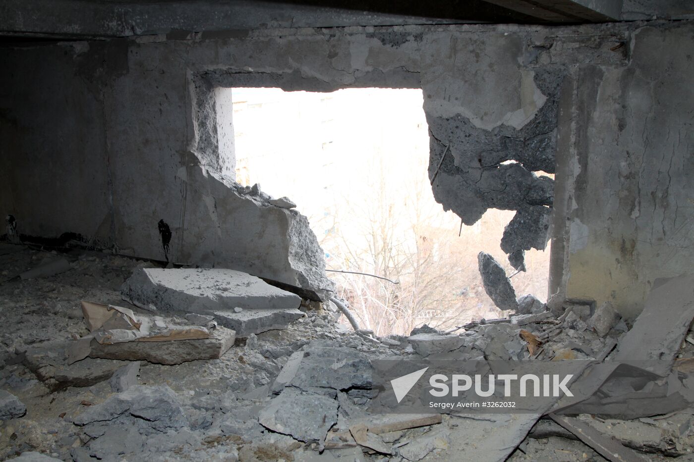 Shelling aftermath in Donetsk Region