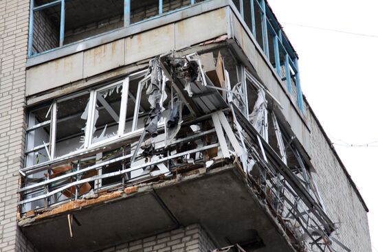 Shelling aftermath in Donetsk Region