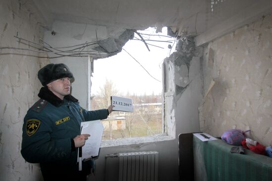Shelling aftermath in Donetsk Region