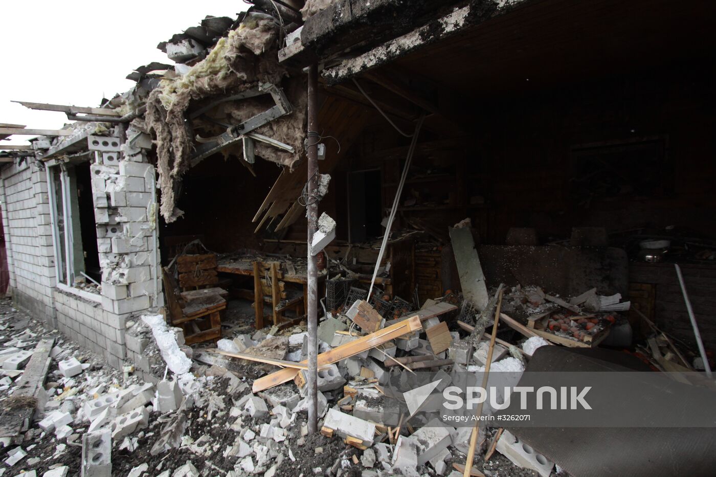 Shelling aftermath in Donetsk Region