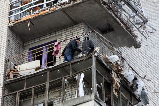 Shelling aftermath in Donetsk Region