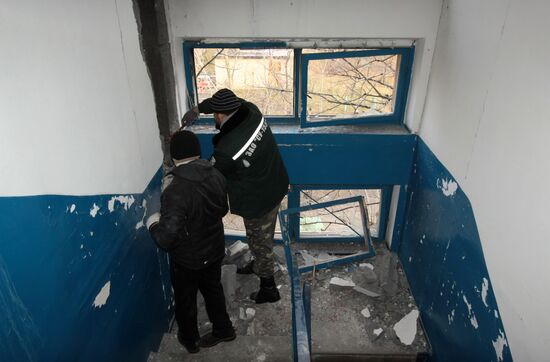 Shelling aftermath in Donetsk Region