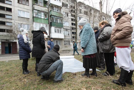 Shelling aftermath in Donetsk Region