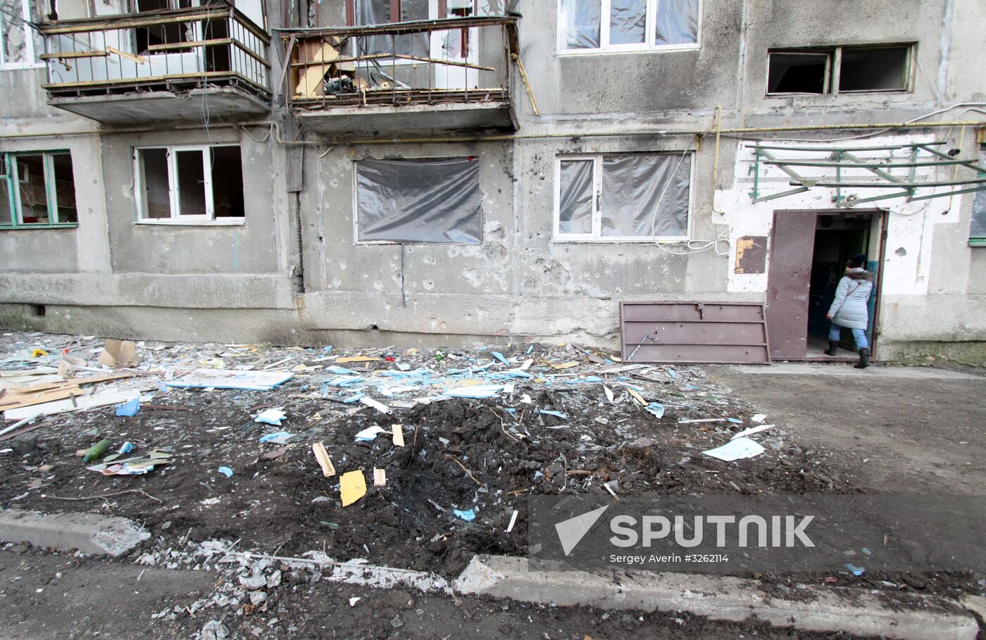 Shelling aftermath in Donetsk Region