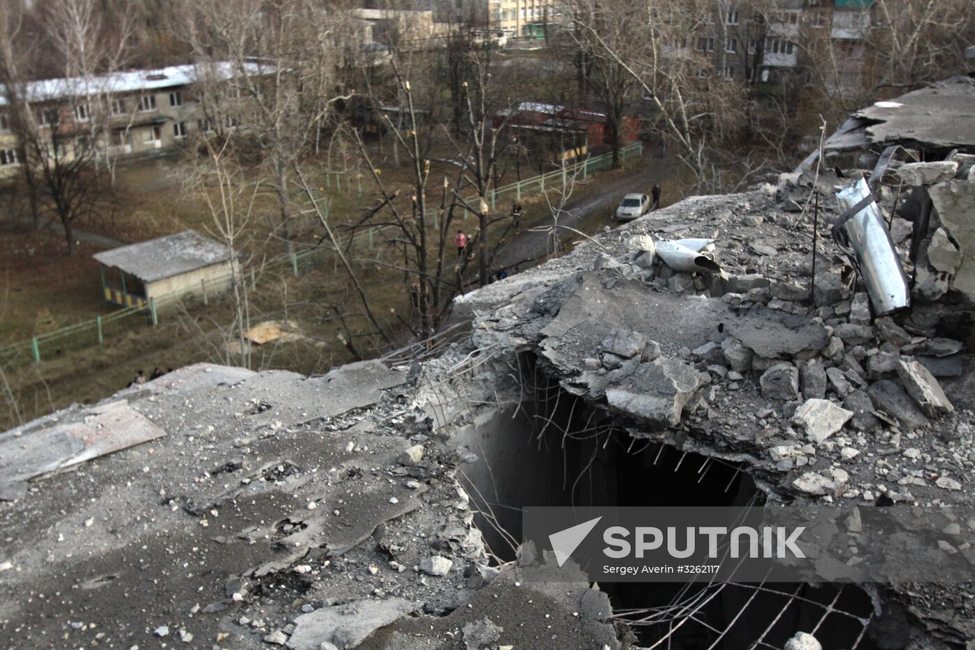 Shelling aftermath in Donetsk Region