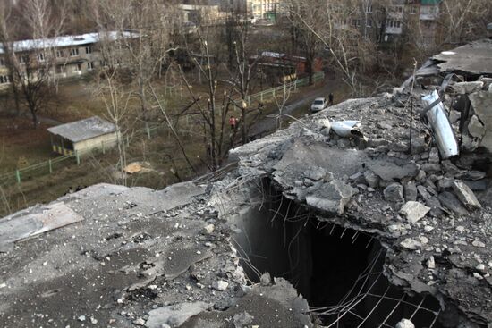 Shelling aftermath in Donetsk Region
