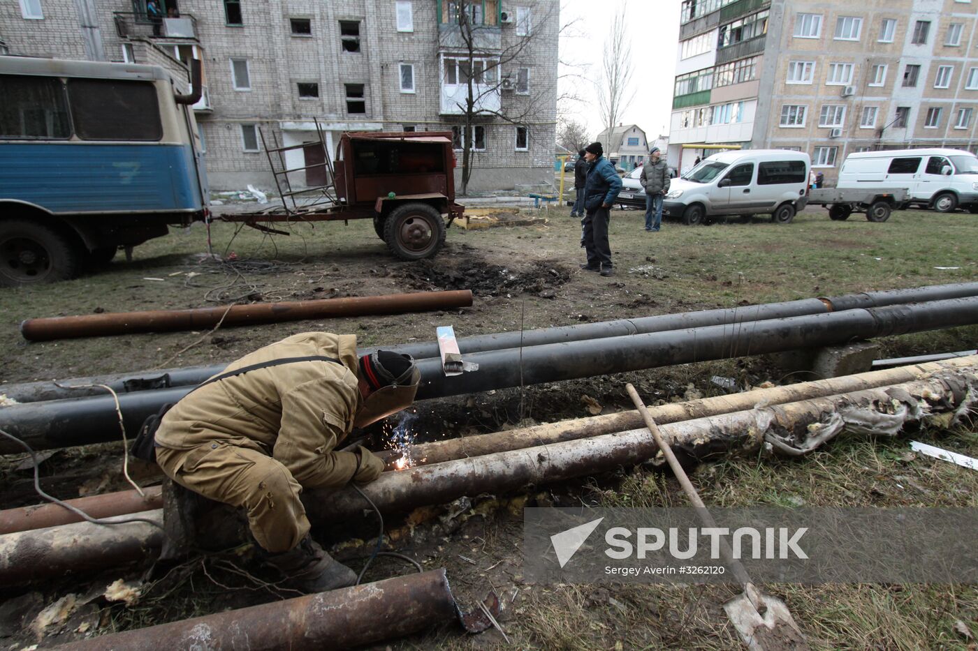 Shelling aftermath in Donetsk Region