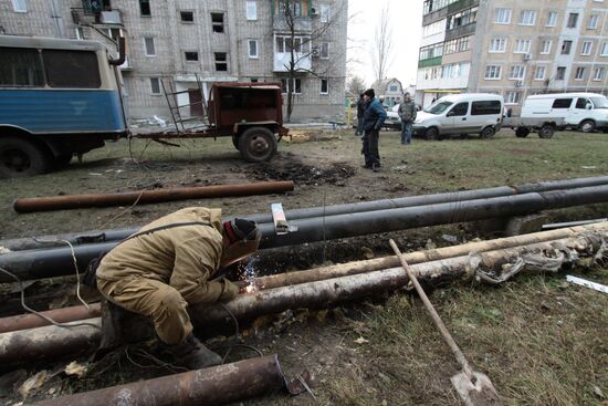 Shelling aftermath in Donetsk Region