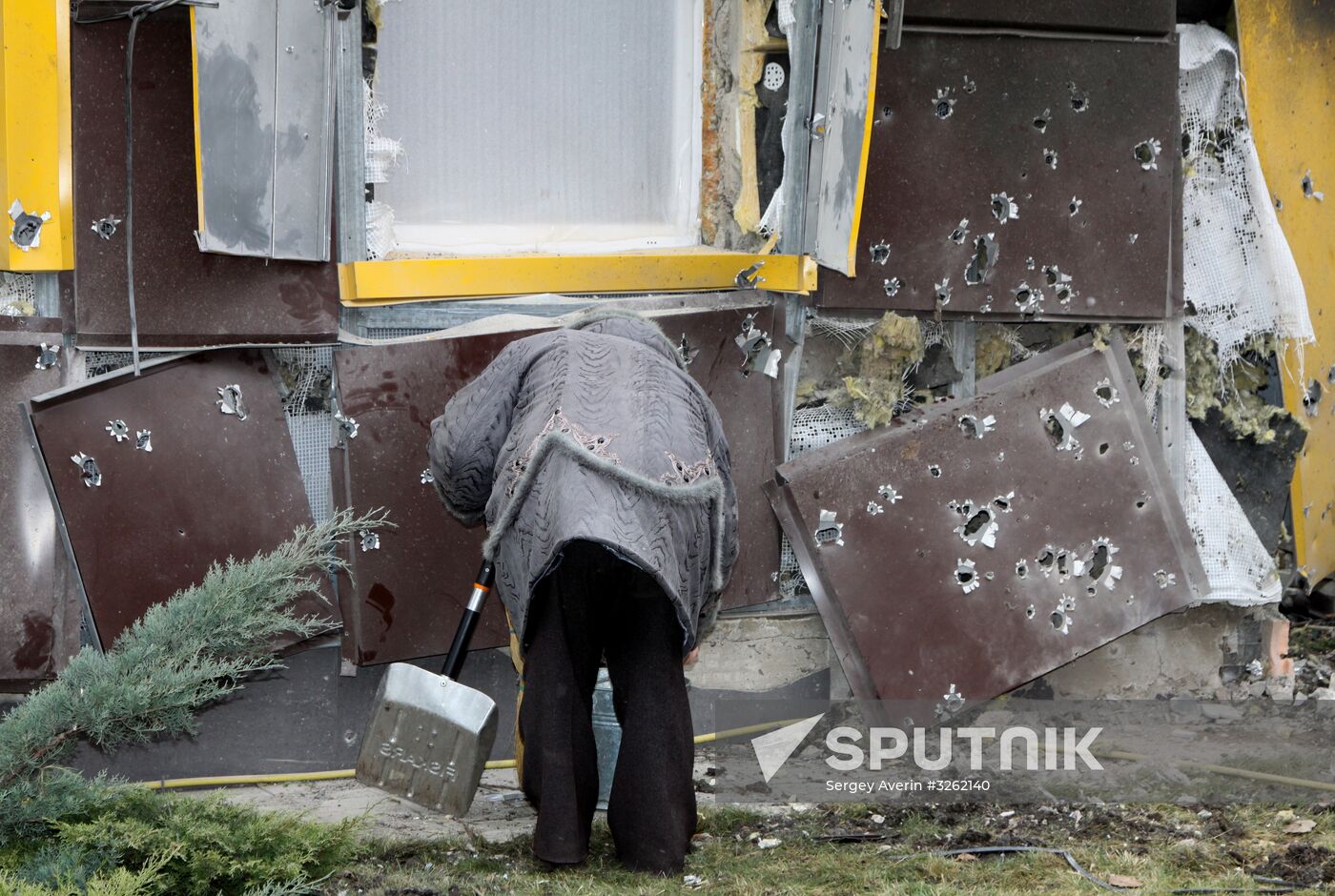 Shelling aftermath in Donetsk Region