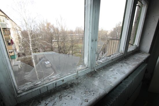 Shelling aftermath in Donetsk Region