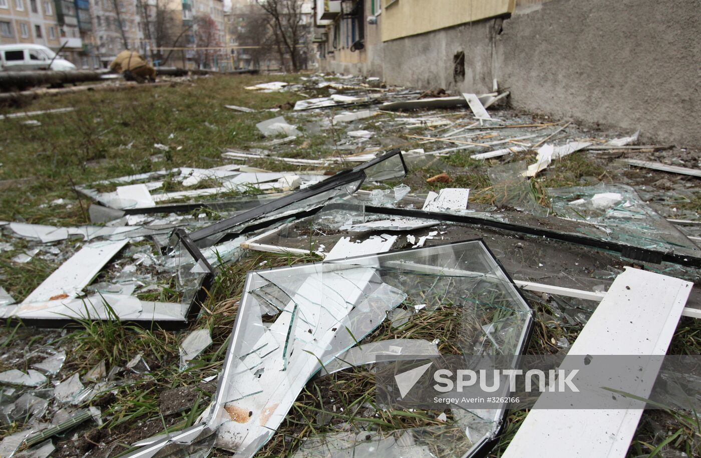 Shelling aftermath in Donetsk Region