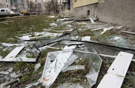 Shelling aftermath in Donetsk Region