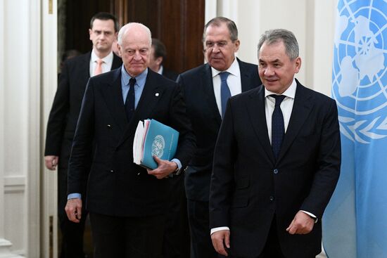 Sergei Lavrov meets with Staffan de Mistura and Sergei Shoigu