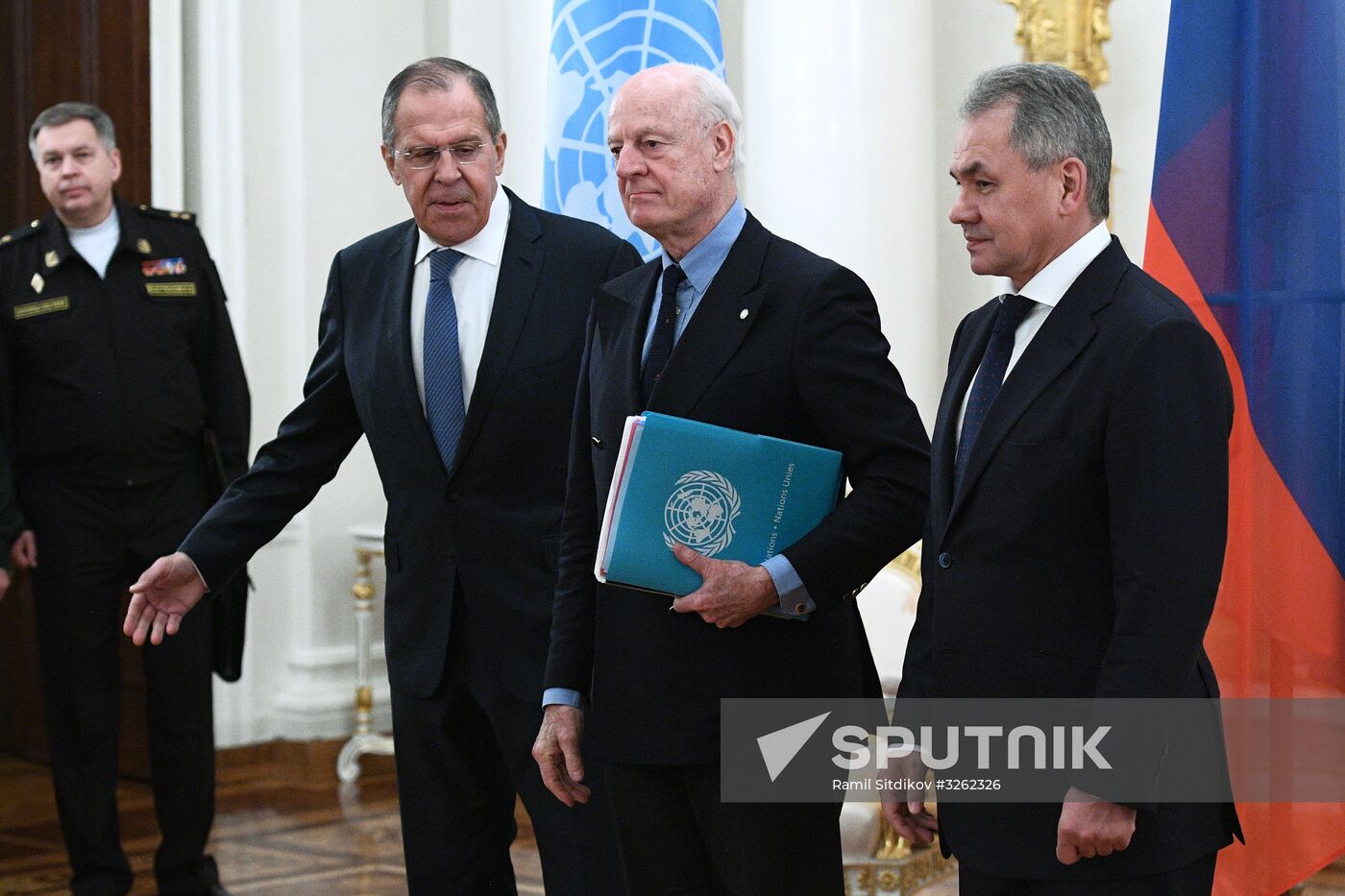 Sergei Lavrov meets with Staffan de Mistura and Sergei Shoigu