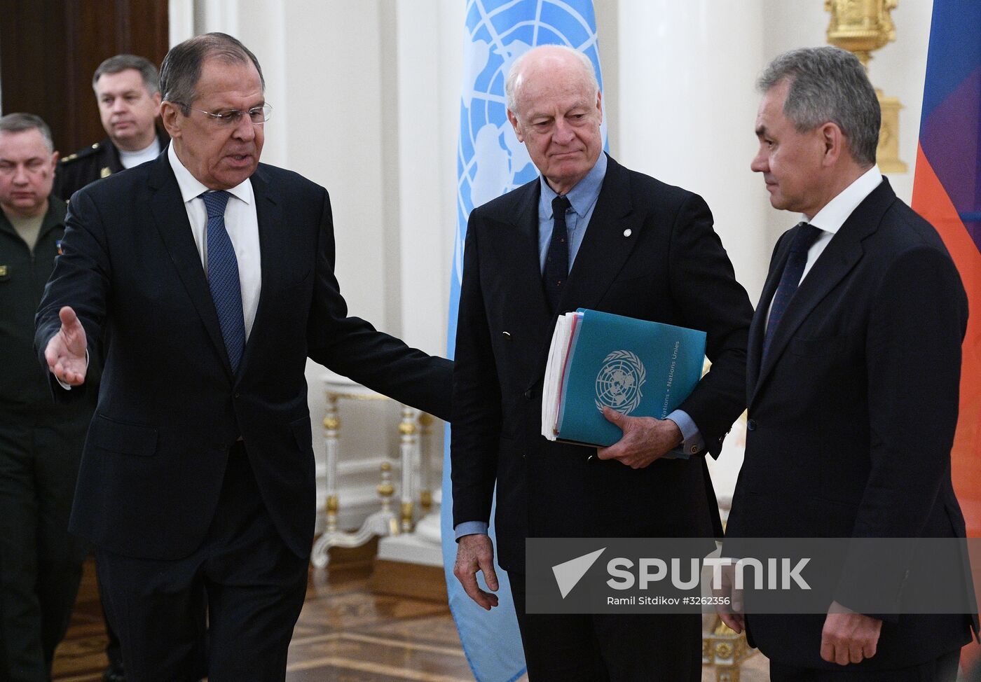 Sergei Lavrov meets with Staffan de Mistura and Sergei Shoigu