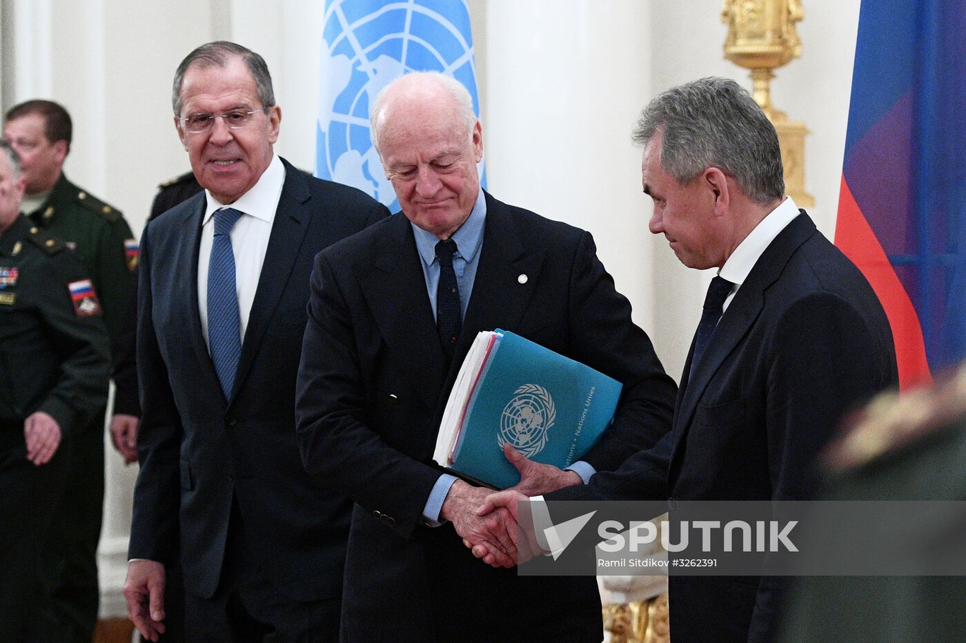 Sergei Lavrov meets with Staffan de Mistura and Sergei Shoigu