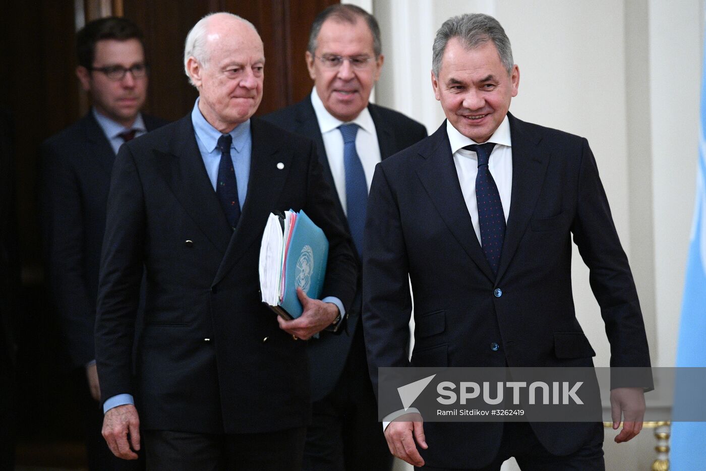 Sergei Lavrov meets with Staffan de Mistura and Sergei Shoigu