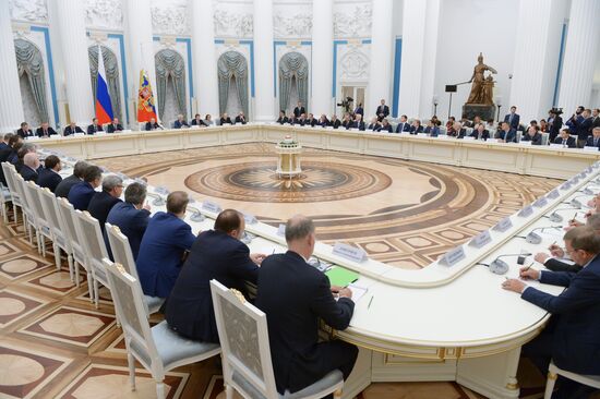 President Vladimir Putin holds meeing with representatives of Russian business community