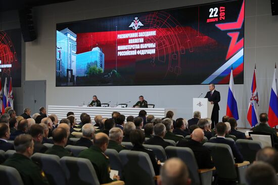 Russian President Vladimir Putin attends expanded meeting of Russian Defense Ministry Board