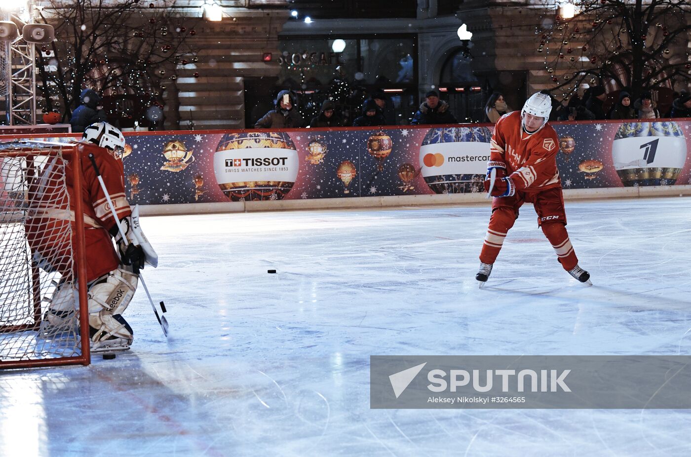 President Putin takes part in NHL ice hockey match on Red Square
