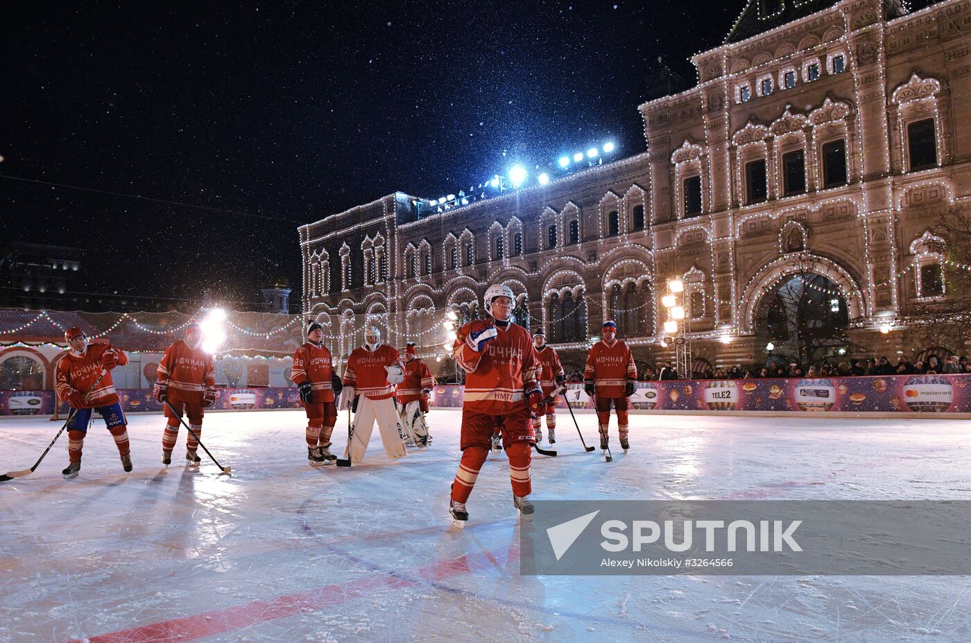 President Putin takes part in NHL ice hockey match on Red Square