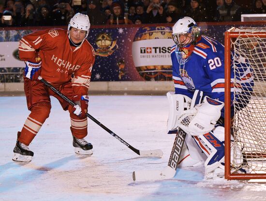 President Putin takes part in NHL ice hockey match on Red Square