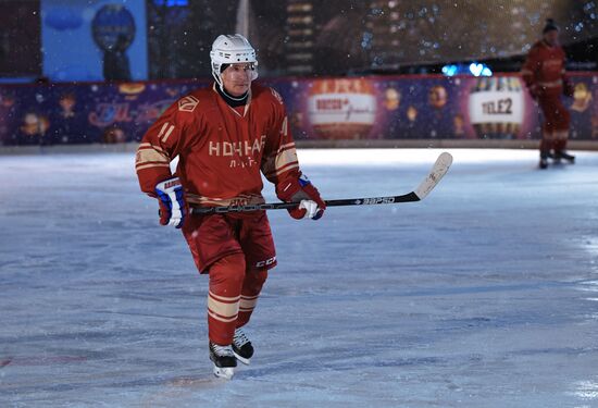 President Putin takes part in NHL ice hockey match on Red Square
