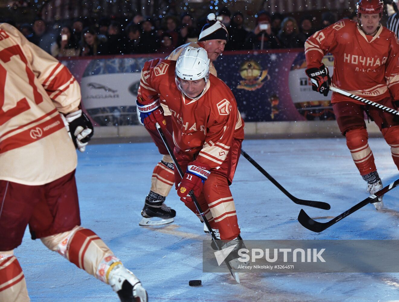 President Putin takes part in NHL ice hockey match on Red Square