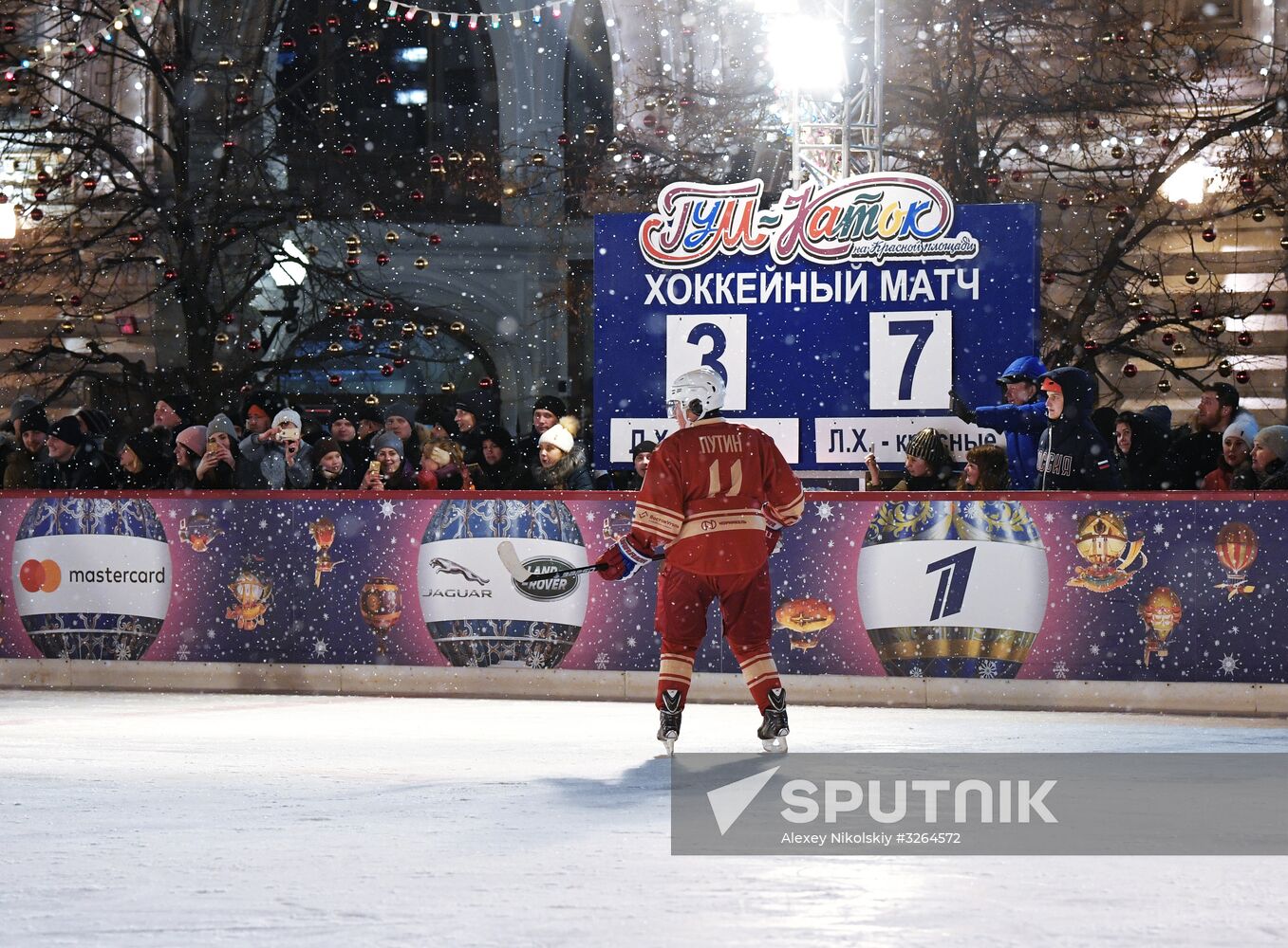 President Putin takes part in NHL ice hockey match on Red Square