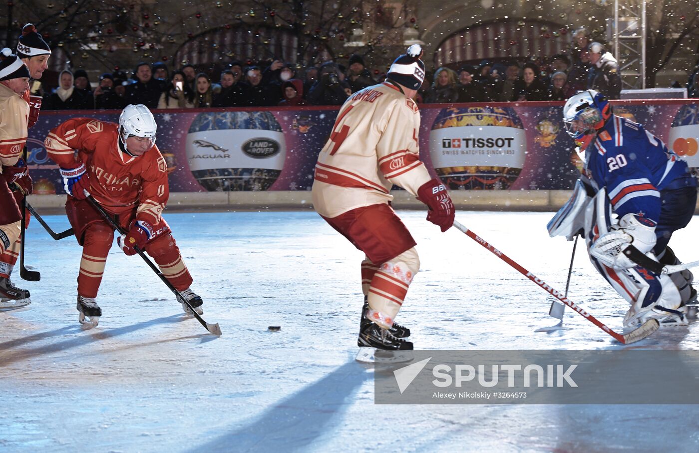 President Putin takes part in NHL ice hockey match on Red Square