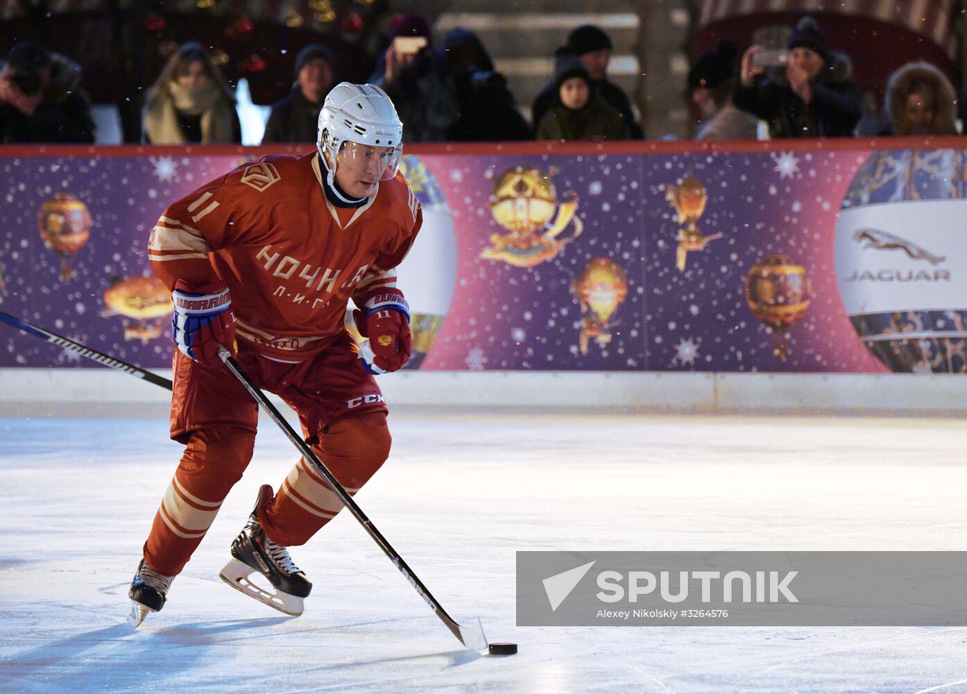 President Putin takes part in NHL ice hockey match on Red Square