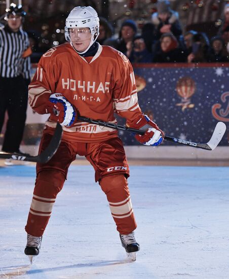 President Putin takes part in NHL ice hockey match on Red Square