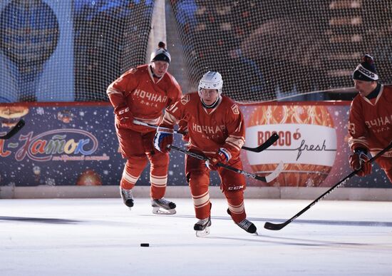 President Putin takes part in NHL ice hockey match on Red Square