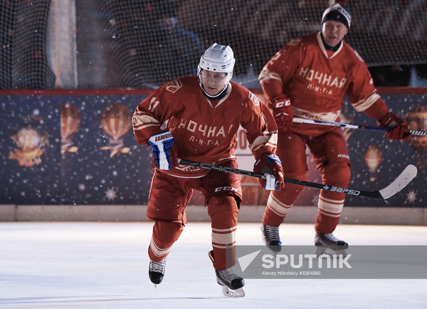 President Putin takes part in NHL ice hockey match on Red Square
