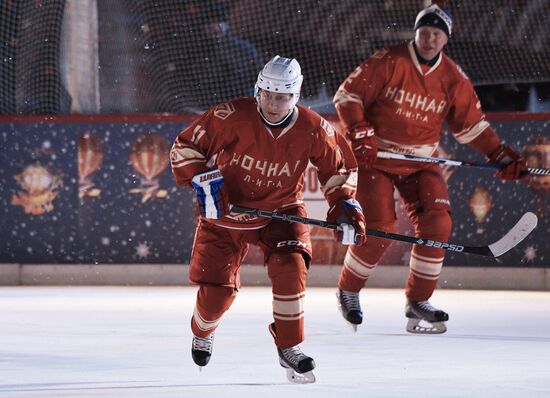 President Putin takes part in NHL ice hockey match on Red Square