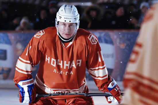 President Putin takes part in NHL ice hockey match on Red Square