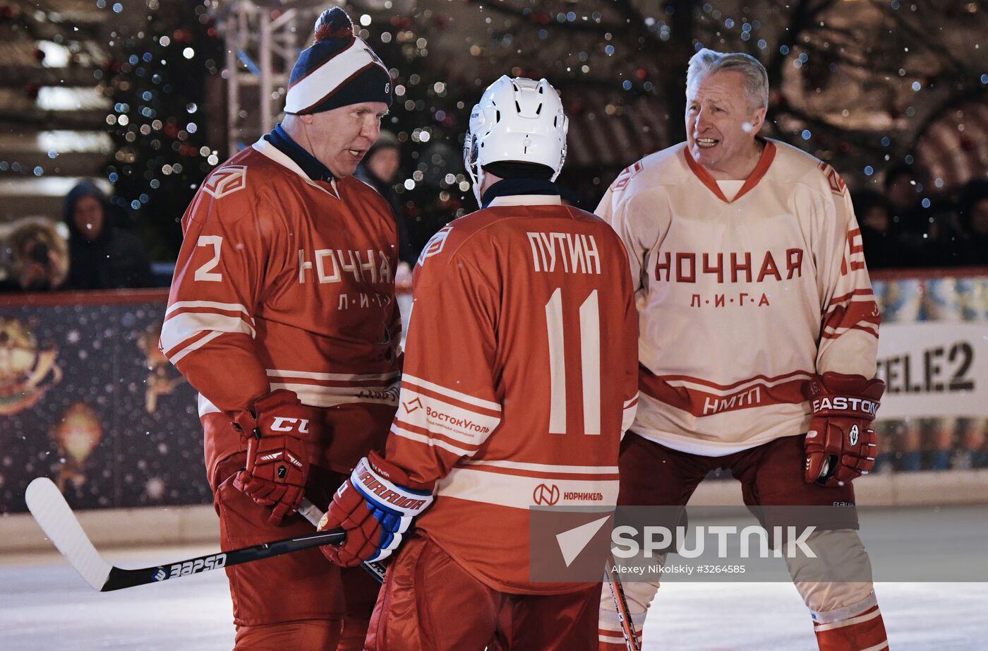President Putin takes part in NHL ice hockey match on Red Square