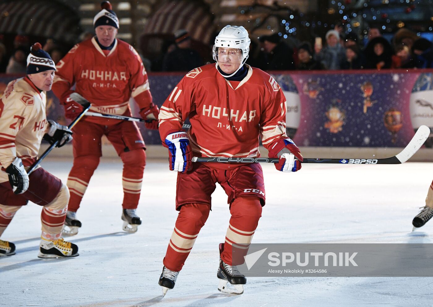 President Putin takes part in NHL ice hockey match on Red Square