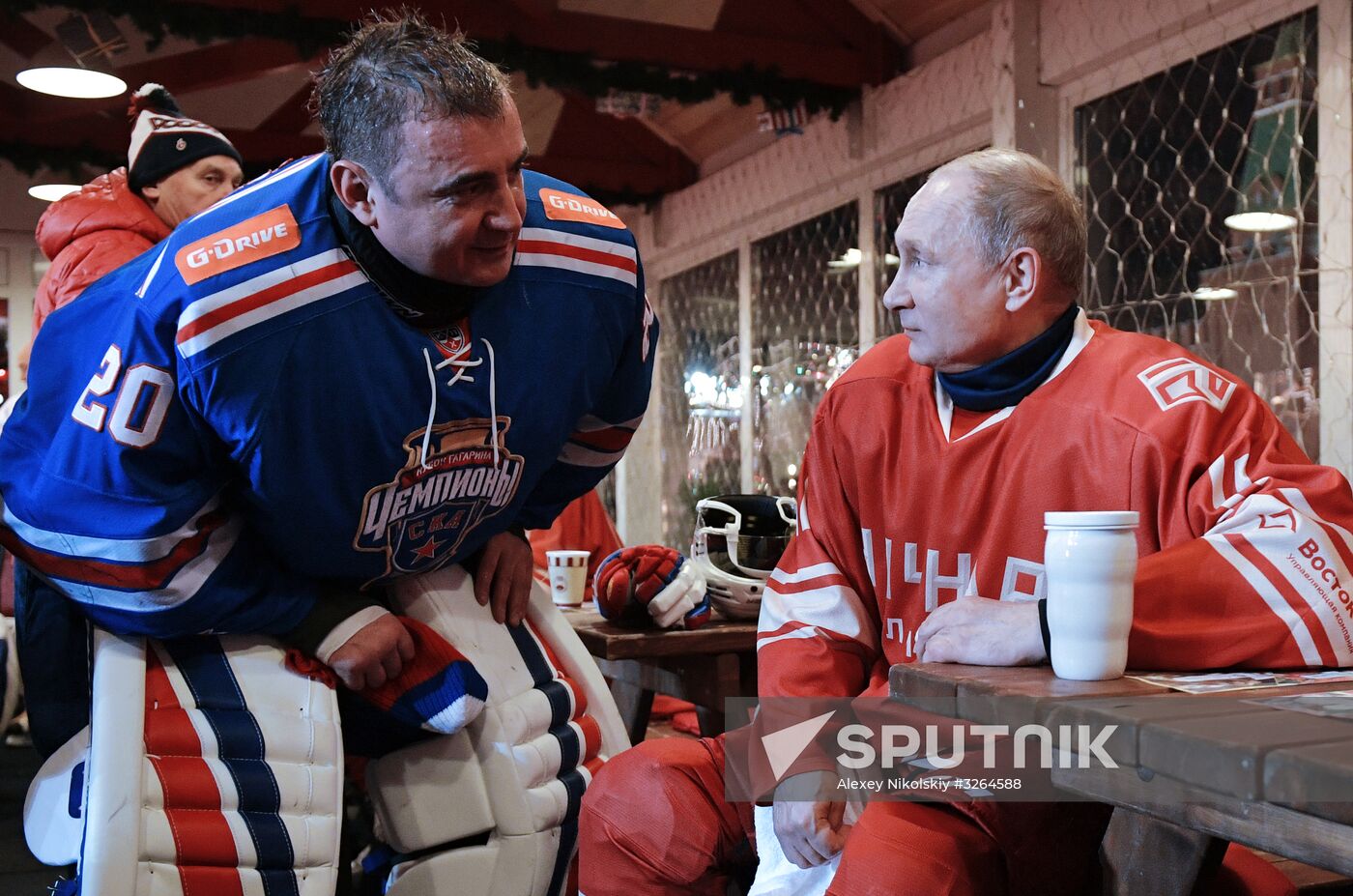 President Putin takes part in NHL ice hockey match on Red Square