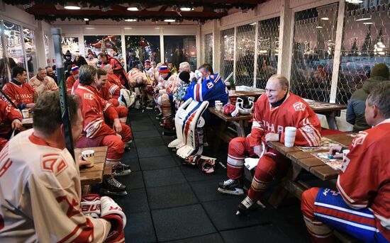 President Putin takes part in NHL ice hockey match on Red Square