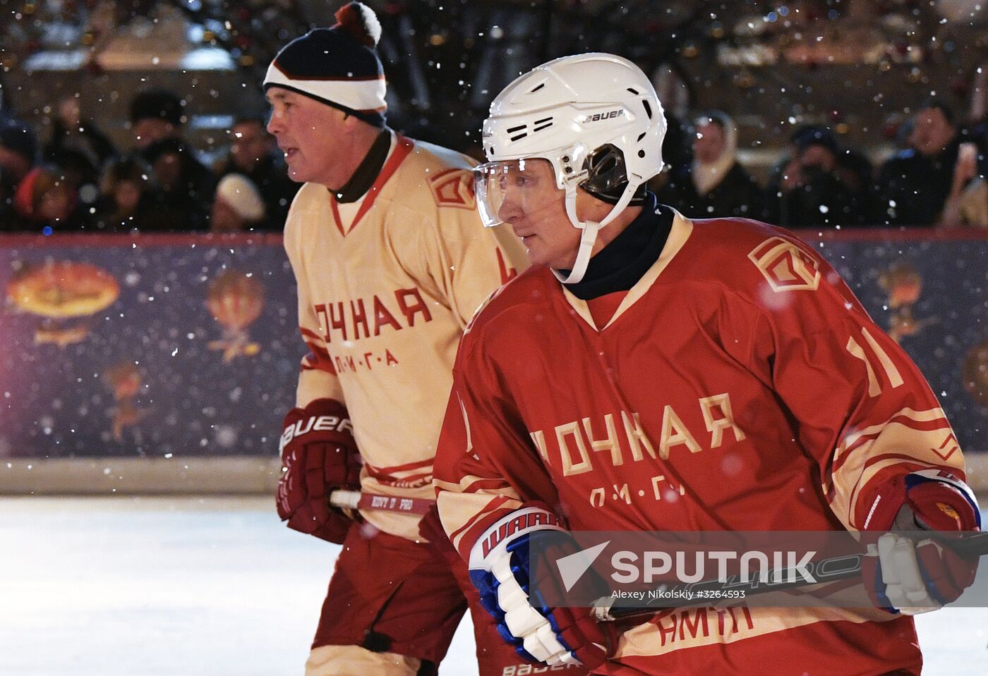 President Putin takes part in NHL ice hockey match on Red Square