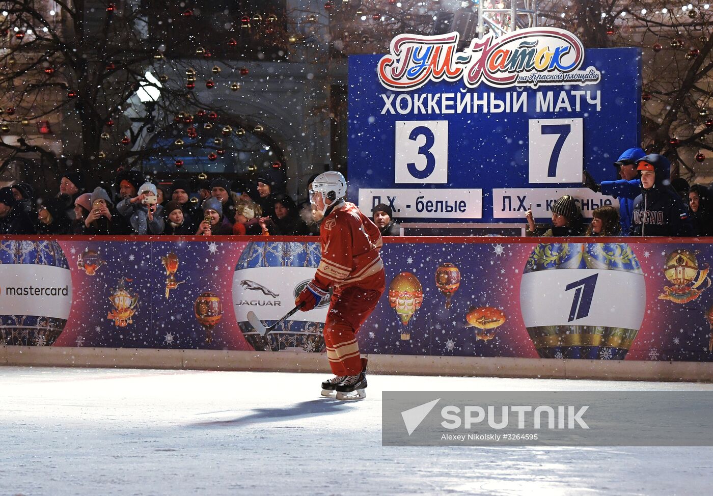 President Putin takes part in NHL ice hockey match on Red Square